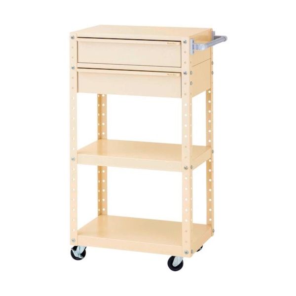 山金工業 ヤマテック スペシャルワゴン 移動式 キャビネット深型1段×2個 ヤマテックアイボリー W6CSH-M2-IV 1台（直送品）