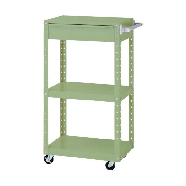 山金工業 ヤマテック スペシャルワゴン 移動式 キャビネット深型1段×1個 ヤマテックグリーン W6CSH-M-G 1台 868-3421（直送品）