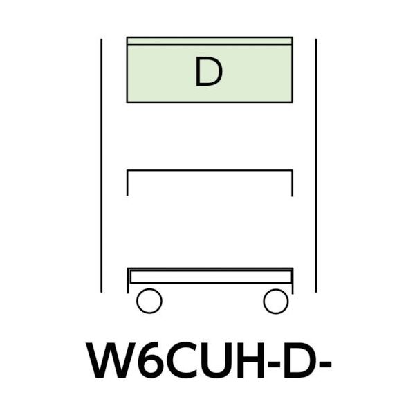 山金工業 ヤマテック スペシャルワゴン 移動式 キャビネット超深型1段×1個 ヤマテックグリーン W6CUH-D-G 1台 868-3473（直送品）