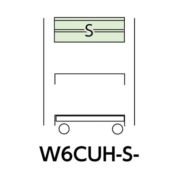 山金工業 ヤマテック スペシャルワゴン 移動式 キャビネット浅型2段×1個 ヤマテックアイボリー W6CUH-S-IV 1台（直送品）