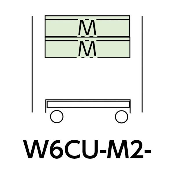 ヤマテック スペシャルワゴン W600×D400移動式 キャビネット深型1段×2個 ヤマテックアイボリー W6CU-M2-IV 1台（直送品）