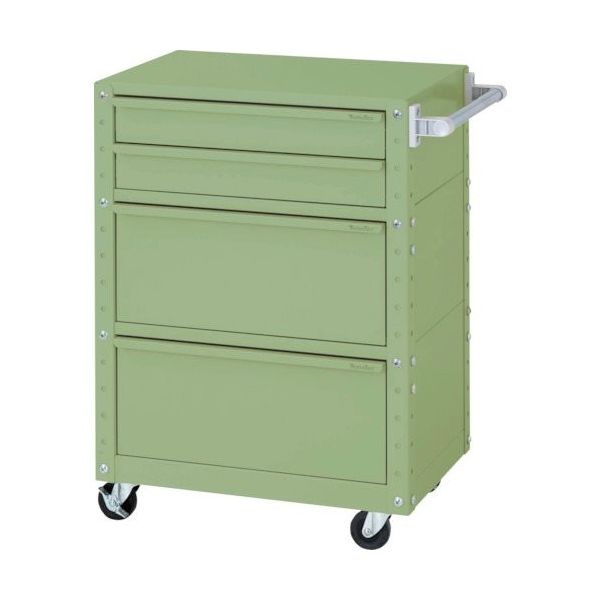 山金工業 ヤマテック スペシャルワゴン 移動式 キャビネット浅型2段×1個、超深型1段×2個 ヤマテックグリーン W6CU-SD2-G 1台（直送品）