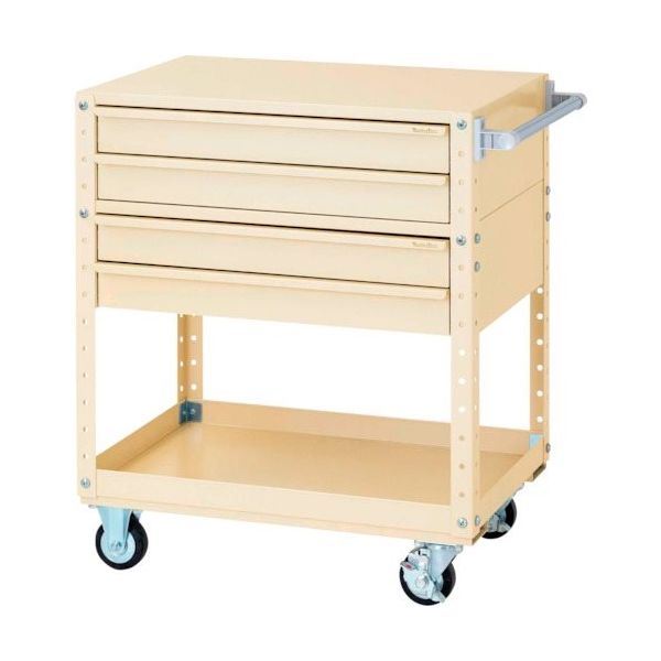 ヤマテック スペシャルワゴン W750×D500移動式 キャビネット浅型2段×2個 ヤマテックアイボリー W7CS-S2-IV 1台（直送品）