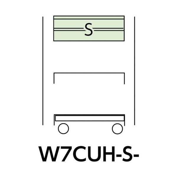 山金工業 ヤマテック スペシャルワゴン 移動式 キャビネット浅型2段×1個 ヤマテックグリーン W7CUH-S-G 1台 868-3663（直送品）