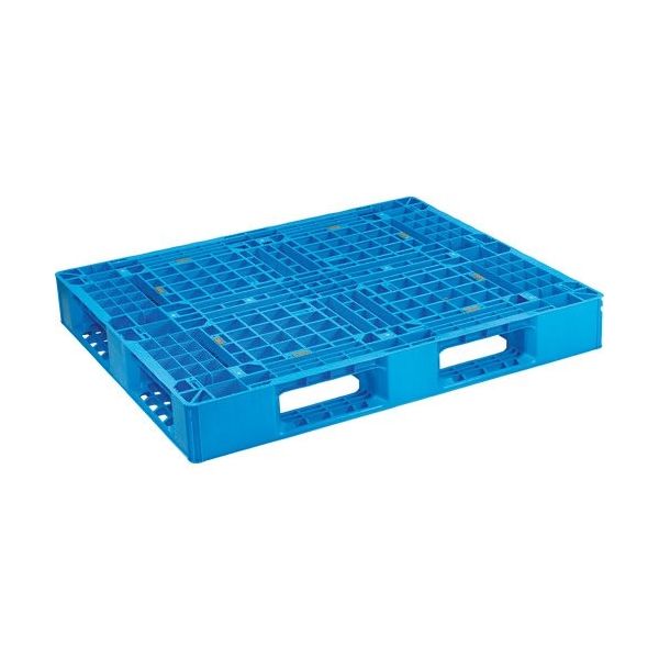 日本プラパレット NPC プラスチックパレットSLB-1210-2 片面四方差し ブ SLB-1210-2-BL 175-4526（直送品）
