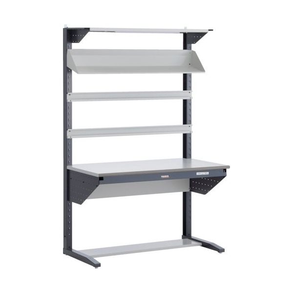 TRUSCO ULRT型ライン作業台 片面W1200 コンテナ受け2本・傾斜棚1枚・照明器具1セット付 ULRT-1200EA 1台（直送品）