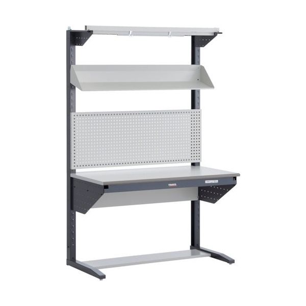 TRUSCO ULRT型ライン作業台 片面W1200 パネル1枚・傾斜棚1枚・照明器具1セット・レールハンガー1本付 ULRT-1200FA（直送品）