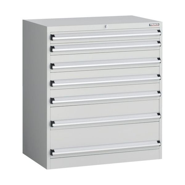 トラスコ中山 TRUSCO VE9S型中量キャビネット 880X550XH1000 引出し7段 ホワイト色 VE9S-1001-W 1台（直送品）