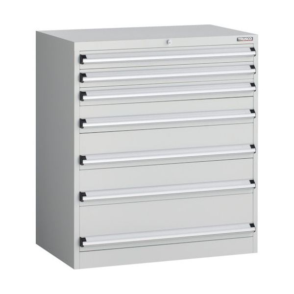 トラスコ中山 TRUSCO VE9S型中量キャビネット 880X550XH1000 引出し7段 ホワイト色 VE9S-1002-W 1台（直送品）