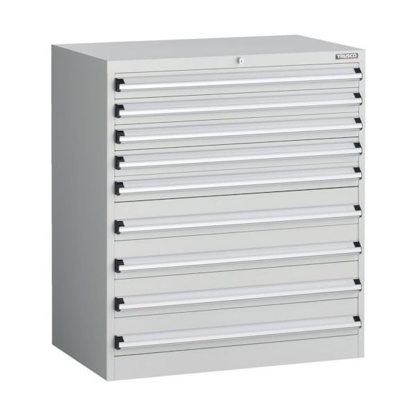 トラスコ中山 TRUSCO VE9S型中量キャビネット 880X550XH1000 引出し9段 ホワイト色 VE9S-1006-W 1台（直送品）