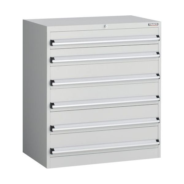 トラスコ中山 TRUSCO VE9S型中量キャビネット 880X550XH1000 引出し6段 ホワイト色 VE9S-1007-W 1台（直送品）