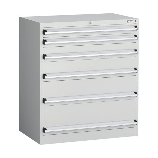 トラスコ中山 TRUSCO VE9S型中量キャビネット 880X550XH1000 引出し6段 ホワイト色 VE9S-1009-W 1台（直送品）