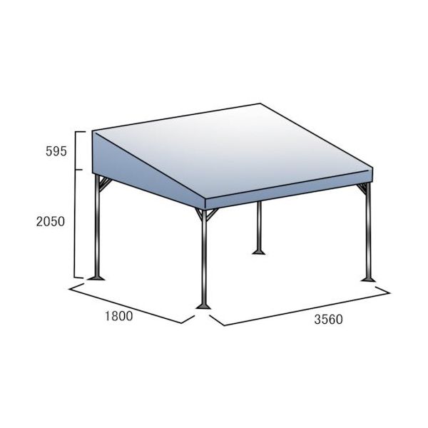 ゴトー工業 ゴトー 集会用テント 片流れテント 白天幕 1間x2間 KT-12 1式 346-6328（直送品）