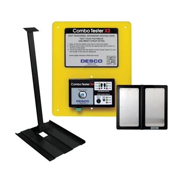 DESCO JAPAN リストストラップ&シューズチェッカー、デュアルフットプレート及びスタンド付き 19271 1式 337-0099（直送品）