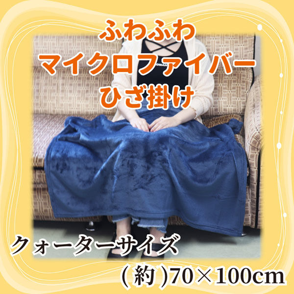 iiもの本舗 ふわふわマイクロファイバーひざ掛け 70×100cm ネイビー 4589596693828 1枚入×4セット（直送品）