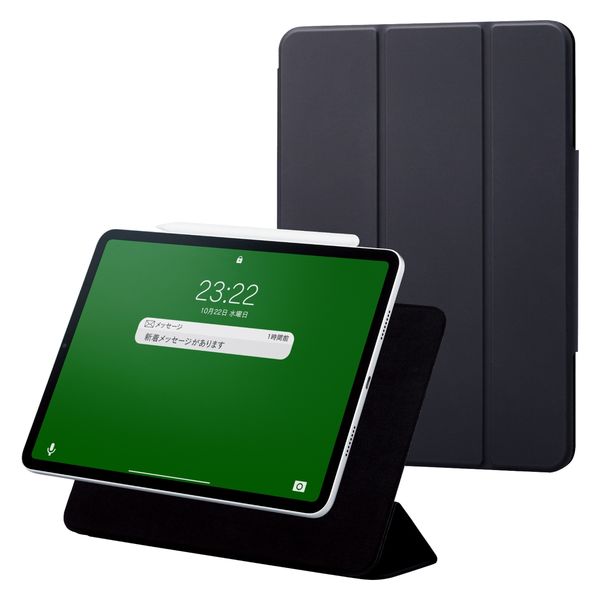 iPadPro 11インチ 第4世代 ケース 手帳型 2アングル 超薄型 ブラック