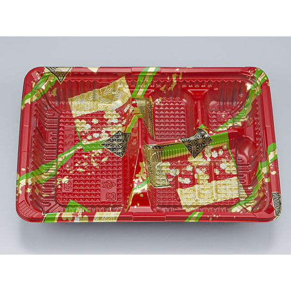 弁当容器　CZ-221 彩帯赤本体(N)　600枚(50枚×12) 0128221008585　シーピー化成（直送品）