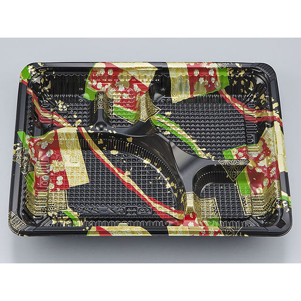 弁当容器　CZ-223 彩帯黒本体(N)　600枚(50枚×12) 0128223008595　シーピー化成（直送品）