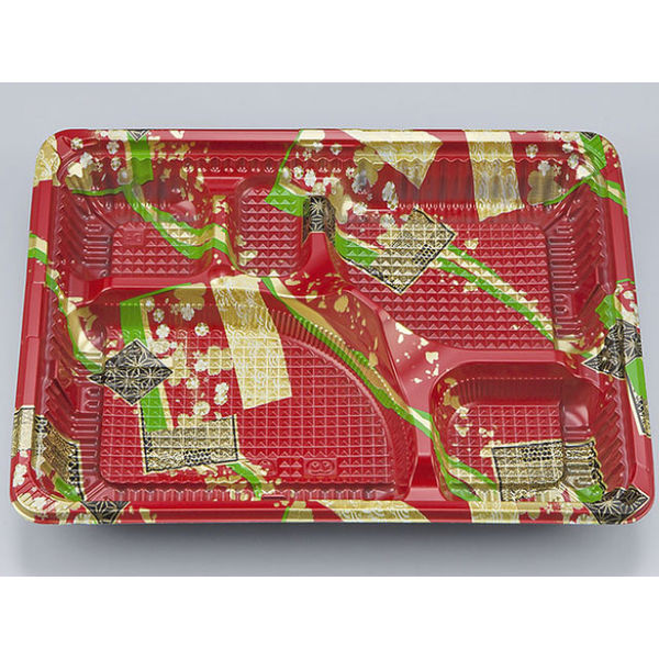 弁当容器　CZ-223 彩帯赤本体(N)　600枚(50枚×12) 0128223008585　シーピー化成（直送品）