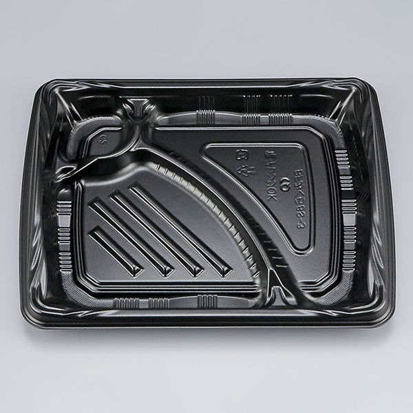 弁当容器　BFみくら8S-3 黒 本体　800枚(50枚×16) 0140608530525　シーピー化成（直送品）