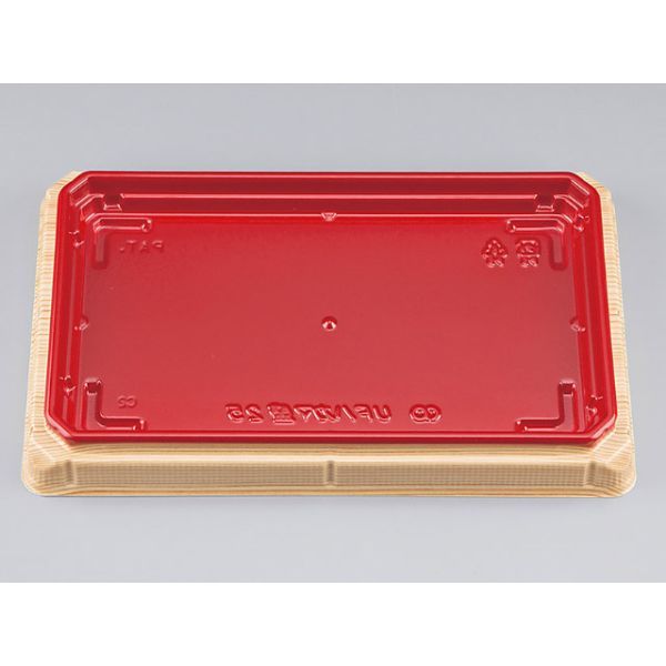 寿司容器　UFハカマ盛25杉板赤本体(N)　800枚(50枚×16) 0196325001355　シーピー化成（直送品）