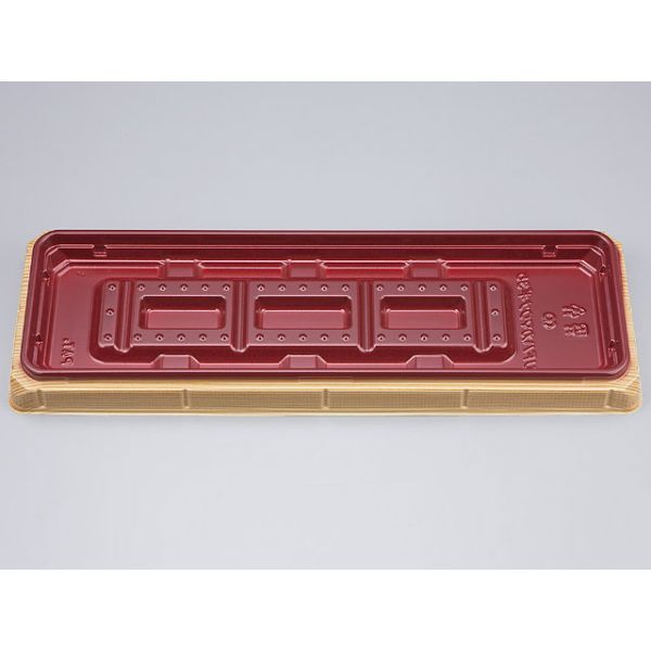 惣菜容器　UFハカマウナギ35杉板赤本体(N)　500枚(50枚×10) 0196435001355　シーピー化成（直送品）