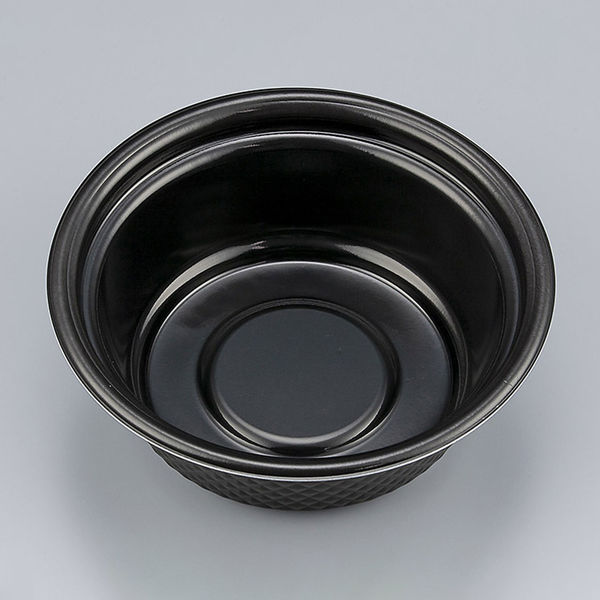 どんぶり容器　TNパイン17浅 黒本体　600枚(50枚×12) 0250617020525　シーピー化成（直送品）