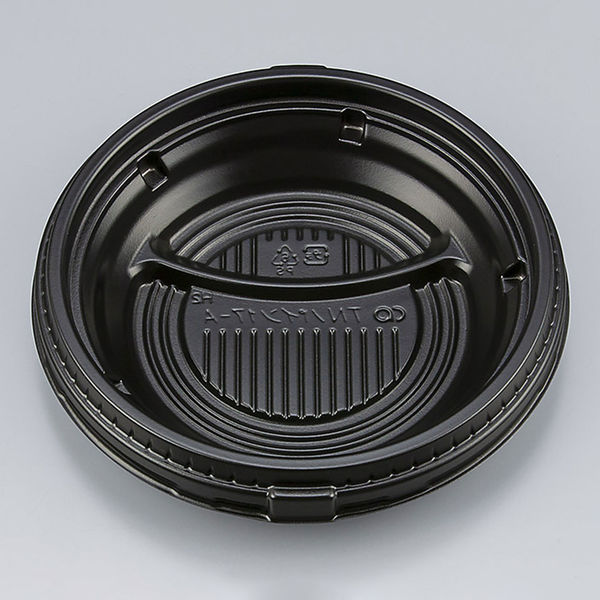 どんぶり容器　TNパイン17-A 黒中皿　600枚(50枚×12) 0250617100523　シーピー化成（直送品）
