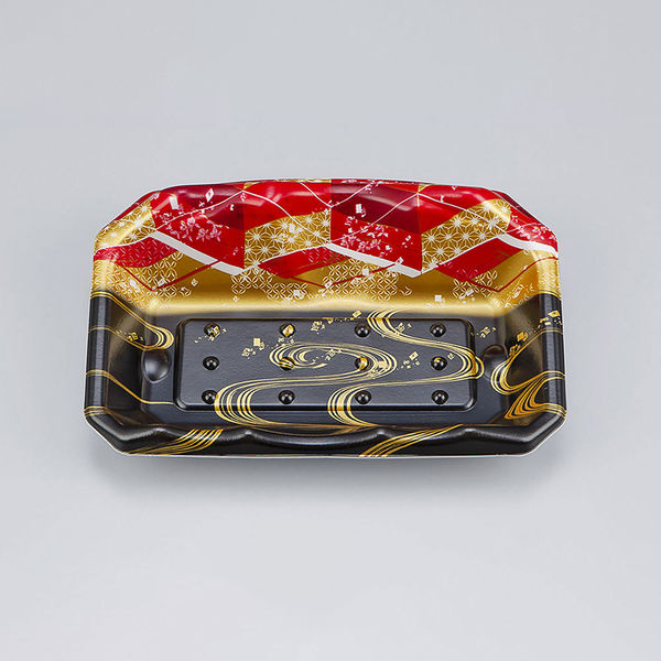 刺身トレー SFサシミ63 海霧黒赤 本体　900枚(50枚×18) 0271263003615　シーピー化成（直送品）