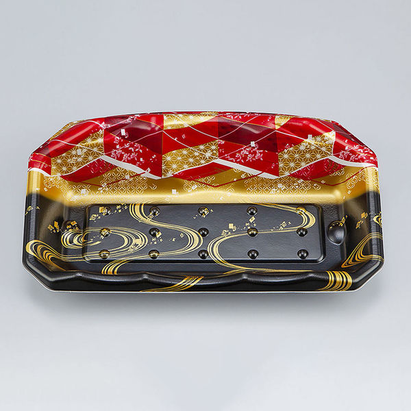 刺身トレー SFサシミ67 海霧黒赤 本体　800枚(50枚×16) 0271267003615　シーピー化成（直送品）