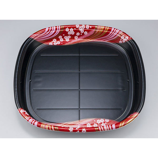 寿司容器　SF角桶5 天香赤本体　160枚(10枚×16) 0273100508115　シーピー化成（直送品）