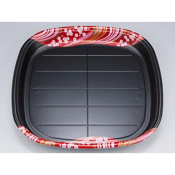 寿司容器　SF角桶6 天香赤本体　100枚(10枚×10) 0273100608115　シーピー化成（直送品）