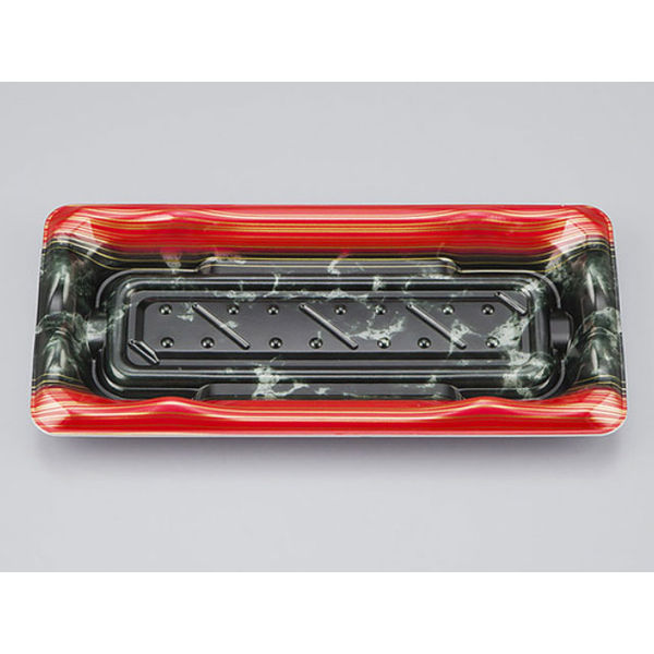 寿司容器　SF港14 大理石赤 本体　1200枚(50枚×24) 0276414006155　シーピー化成（直送品）