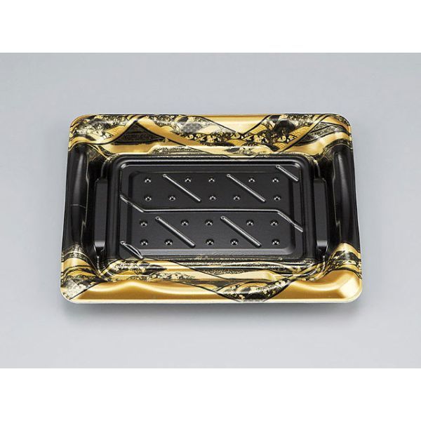 寿司容器　SF港23 八重波黒 本体　1200枚(50枚×24) 0276423002765　シーピー化成（直送品）