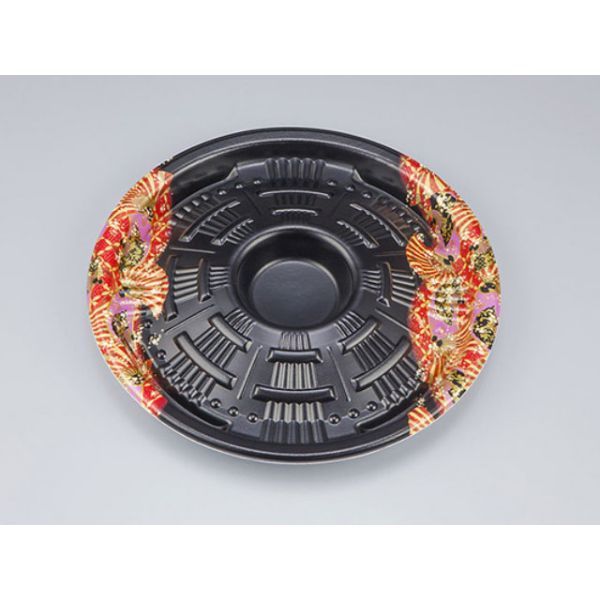 オードブル容器　SF新プレート丸23きらび赤本体　480枚(10枚×48) 0277323002365　シーピー化成（直送品）