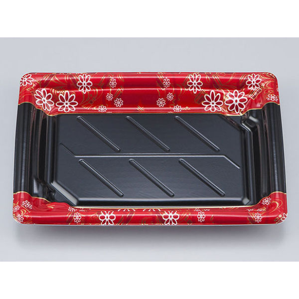 寿司容器　SF和角24 花格子赤本体　900枚(50枚×18) 0278024007265　シーピー化成（直送品）