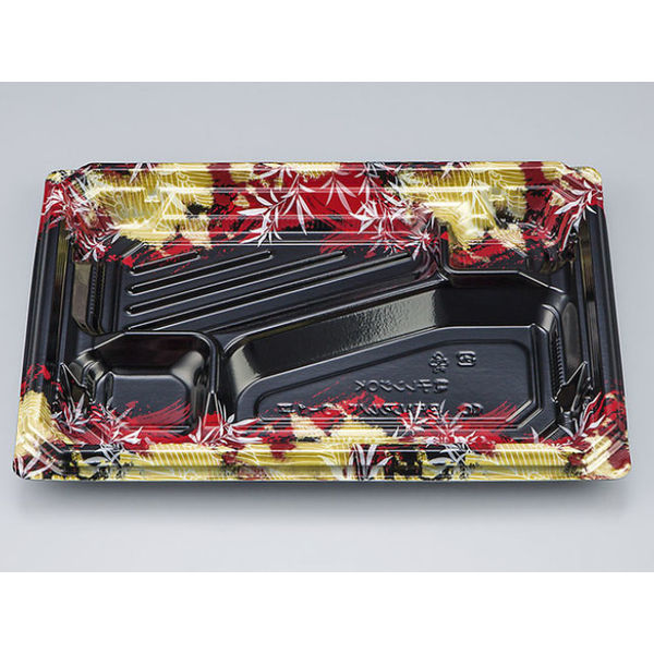弁当容器　BFNアルバ10-1平 みお赤本体　400枚(50枚×8) 0280110117245　シーピー化成（直送品）