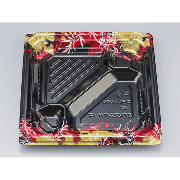 弁当容器　BFNアルバ11-1平 みお赤本体　400枚(50枚×8) 0280111117245　シーピー化成（直送品）