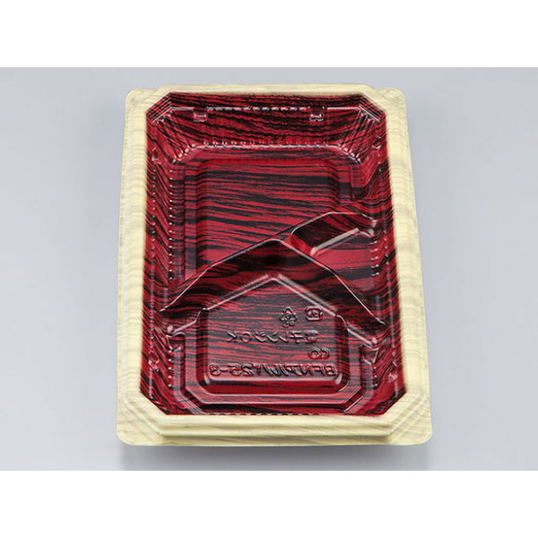 弁当容器　BFNアルバ25-3 和もく赤本体　600枚(50枚×12) 0280125031815　シーピー化成（直送品）
