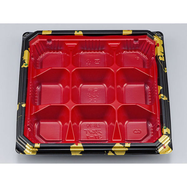 弁当容器　BFNアルバ31-1 輪島内赤本体　400枚(50枚×8) 0280131018315　シーピー化成（直送品）