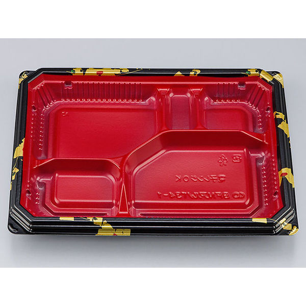 弁当容器　BFNアルバ34-1 輪島内赤本体　400枚(50枚×8) 0280134018315　シーピー化成（直送品）