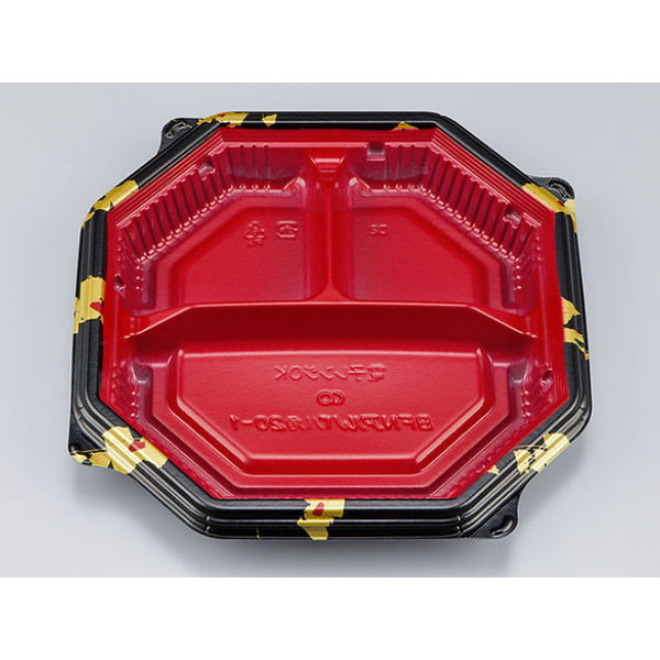 弁当容器　BFNアルバ八角20-1 輪島内赤本体　600枚(50枚×12) 0280720018315　シーピー化成（直送品）