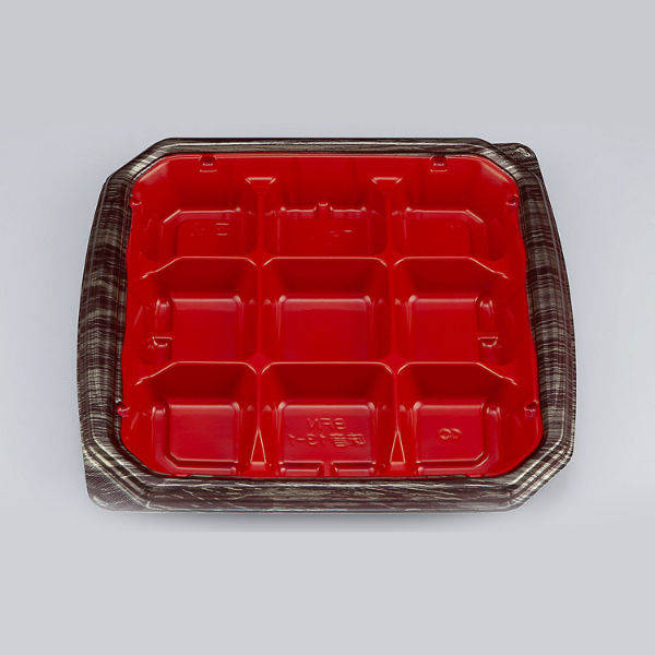 弁当容器　BFN味音(みおん)13-1 銀木赤本体　400枚(50枚×8) 0281013014315　シーピー化成（直送品）