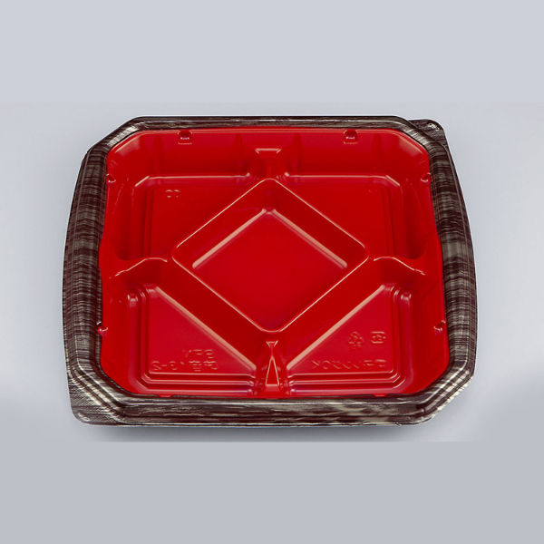 弁当容器　BFN味音(みおん)13-2 銀木赤本体　400枚(50枚×8) 0281013024315　シーピー化成（直送品）