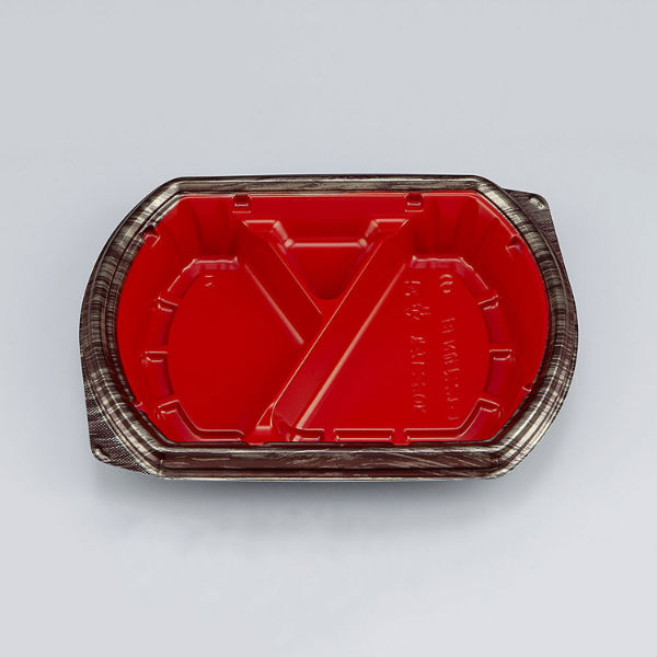 弁当容器　BFN味音(みおん)21-1 銀木赤本体　600枚(50枚×12) 0281021014315　シーピー化成（直送品）