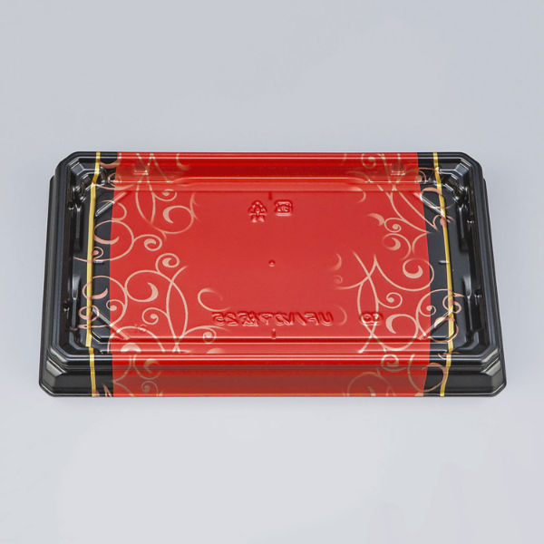 寿司容器　UFハカマ板25 みつる朱本体　600枚(50枚×12) 0597125008975　シーピー化成（直送品）