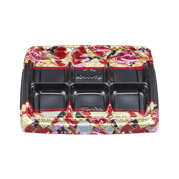 弁当容器　BFハカマ膳5-6 鶴姫赤本体(N)　600枚(50枚×12) 0746105068945　シーピー化成（直送品）