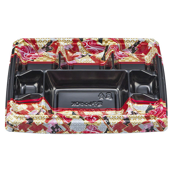 弁当容器　BFハカマ膳8-1 鶴姫赤本体(N)　600枚(50枚×12) 0746108018945　シーピー化成（直送品）