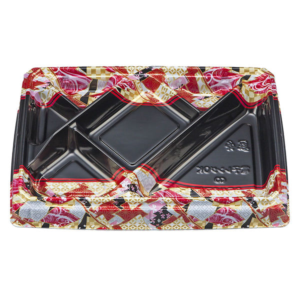 弁当容器　BFハカマ膳8-2 鶴姫赤本体(N)　600枚(50枚×12) 0746108028945　シーピー化成（直送品）