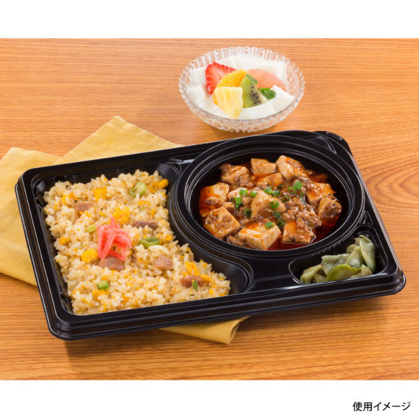弁当容器　CBFNランチ12 黒本体　400枚(50枚×8) 0A10312000525　シーピー化成（直送品）